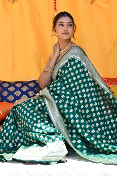 Indian Selections - Rust Art Silk Saree Sari Fabric India Golden Border