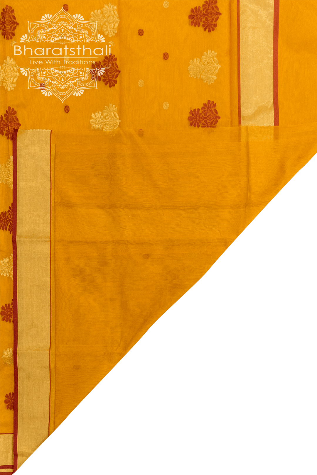 Mustard Yellow Pure Chandheri Saree