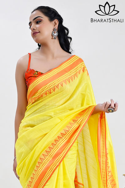 Buy online Simple Yellow Saree from ethnic wear for Women by Dyefab for  ₹1489 at 0% off | 2024 Limeroad.com